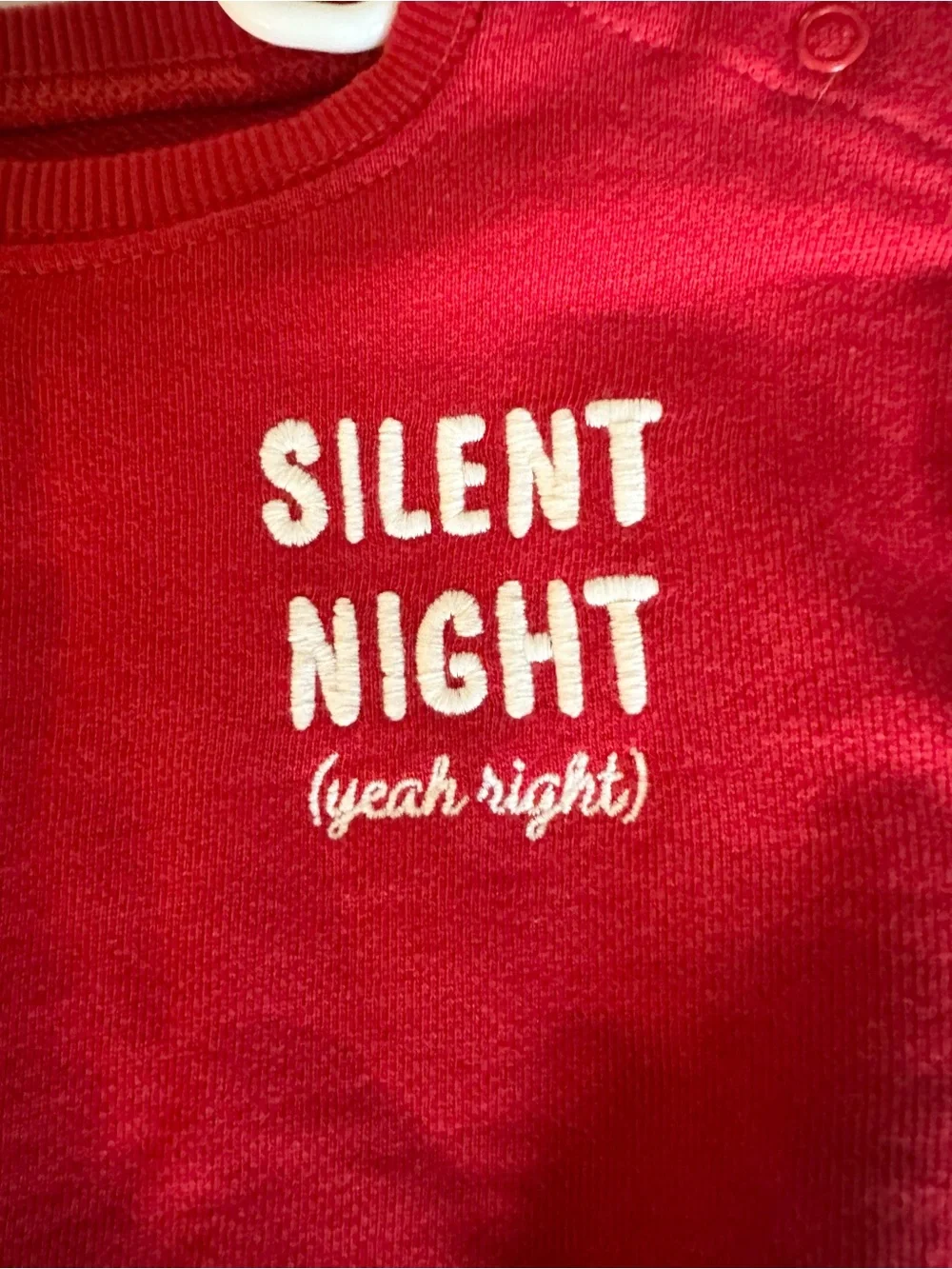 Red Silent Night Baby One-Piece Bodysuit - Unbranded